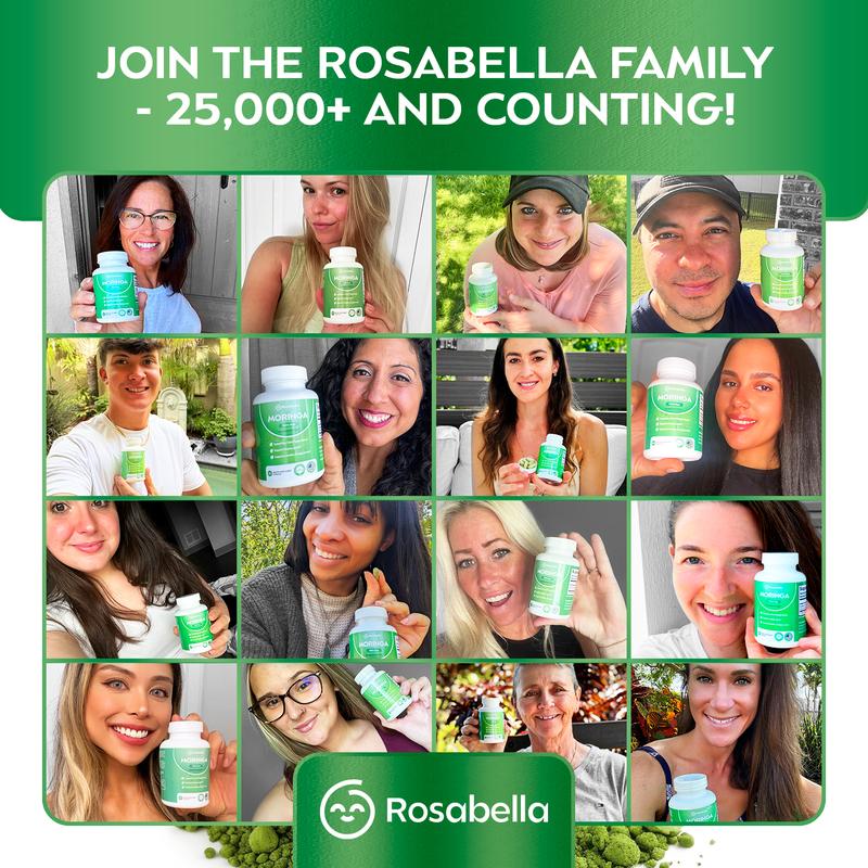 Cápsulas de Moringa Rosabella (800mg) para Apoyo Inmunológico, Salud Intestinal y Vitaminas